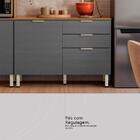 Balcão Para Cozinha 120cm 2 Portas 2 Gavetas Olga Amêndola/gr