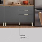 Balcão Para Cozinha 120cm 2 Portas 2 Gavetas Olga Amêndola/gr