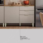 Balcão Para Cozinha 120cm 2 Portas 2 Gavetas Olga Amêndola/nu