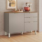 Balcão Para Cozinha 120cm 2 Portas 2 Gavetas Olga Amêndola/nu