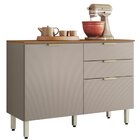 Balcão Para Cozinha 120cm 2 Portas 2 Gavetas Olga Amêndola/nu