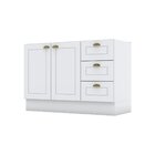 Balcão Para Cozinha 120cm 3 Gavetas 2 Portas Nova York  Branc