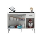 Balcão Para Cozinha 120cm 3 Portas 1 Gaveta Vedere Branco