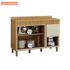 Balcão Para Cozinha 120cm 3 Portas 2 Gavetas Dakota Cinamomo/