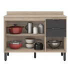 Balcão Para Cozinha 120cm  3 Portas 2 Gavetas Firenze D02 Ave