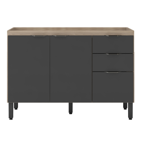 Balcão Para Cozinha 120cm  3 Portas 2 Gavetas Firenze D02 Ave