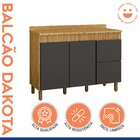 Balcão Para Cozinha 120cm Dakota Cinamomo/grafite