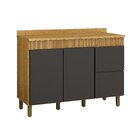 Balcão Para Cozinha 120cm Dakota Cinamomo/grafite