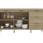 Balcão Para Cozinha 160cm 2 Portas 3 Gaveta Com Tampo Glam Fr