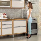 Balcao Para Cozinha 1 Porta 1 Gaveta Jade  Carvalho/off White