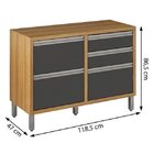 Balcao Para Cozinha 1 Porta 4 Gavetas Jade  Carvalho/grafite