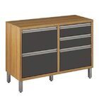 Balcao Para Cozinha 1 Porta 4 Gavetas Jade  Carvalho/grafite