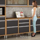 Balcao Para Cozinha 1 Porta 4 Gavetas Jade  Carvalho/grafite