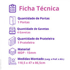 Balcao Para Cozinha 1 Porta 4 Gavetas Jade  Carvalho/grafite