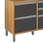 Balcao Para Cozinha 1 Porta 4 Gavetas Jade  Carvalho/grafite