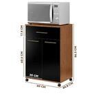 Balcão Para Cozinha 2 Portas 1 Gaveta Natura Preto Primor Zan