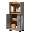 Balcão Para Cozinha 2 Portas 1 Nicho Jet Luxo Cinza/mel