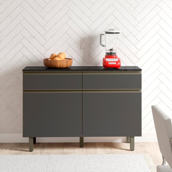 Balcão Para Cozinha 2 Portas 2 Gavetas Com Tampo Porto Carval