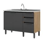 Balcão Para Cozinha 2 Portas 3 Gavetas Hibisco Thela Aveiro/g