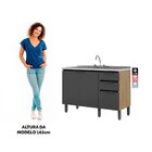 Balcão Para Cozinha 2 Portas 3 Gavetas Hibisco Thela Aveiro/g