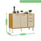 Balcão Para Cozinha 2 Portas 3 Gavetas Isabela Cinamomo/off W