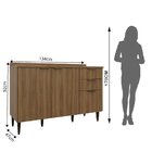 Balcão Para Cozinha 2 Portas 3 Gavetas Paris Nogal Manchester