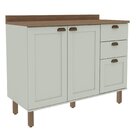 Balcão Para Cozinha 2 Portas 3 Gavetas Provençais Com Tampo I