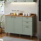 Balcão Para Cozinha 2 Portas 3 Gavetas Provençais Com Tampo I