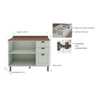 Balcão Para Cozinha 2 Portas 3 Gavetas Provençais Com Tampo I