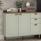 Balcão Para Cozinha 2 Portas 3 Gavetas Provençais Com Tampo I