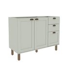 Balcão Para Cozinha 2 Portas 3 Gavetas Provençais Sem Tampo I