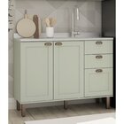 Balcão Para Cozinha 2 Portas 3 Gavetas Provençais Sem Tampo I