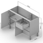 Balcão Para Cozinha 2 Portas 3 Gavetas Talharim 120cm  Mel/ve