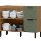 Balcão Para Cozinha 2 Portas 3 Gavetas Toscana Espresso Móvei