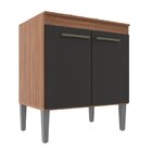 Balcão Para Cozinha 2 Portas 71cm Com Tampo Manchester/grafite