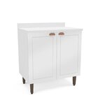 Balcão Para Cozinha 2 Portas 80 Cm Pérola Yescasa Branco