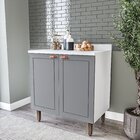 Balcão Para Cozinha 2 Portas 80 Cm Pérola Yescasa Branco/cinza