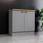 Balcão Para Cozinha 2 Portas 80cm Com Tampo Emily Espresso Mó