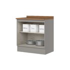 Balcão Para Cozinha 2 Portas 80cm Com Tampo Emily Espresso Mó