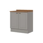 Balcão Para Cozinha 2 Portas 80cm Com Tampo Emily Espresso Mó