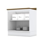 Balcão Para Cozinha 2 Portas 80cm Com Tampo Para Cooktop Emily