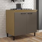 Balcão Para Cozinha 2 Portas 80cm Maysa Canary/damasco