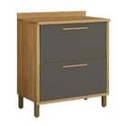 Balcão Para Cozinha 2 Portas 80cm Torino Cinamomo/grafite