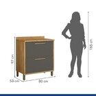 Balcão Para Cozinha 2 Portas 80cm Torino Cinamomo/grafite