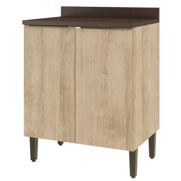 Balcão Para Cozinha 2 Portas Áustria Nogueira/trufa