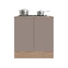 Balcão Para Cozinha 2 Portas Com Tampo Atlanta Carvalho Fume