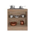 Balcão Para Cozinha 2 Portas Com Tampo Atlanta Carvalho Fume