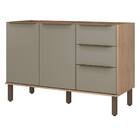 Balcão Para Cozinha 2 Portas E 3 Gavetas 120cm Verace Havana/