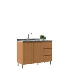 Balcão Para Cozinha 2 Portas E 3 Gavetas Florença Angelin