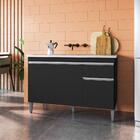 Balcão Para Cozinha 2 Portas Forks Preto Fosco